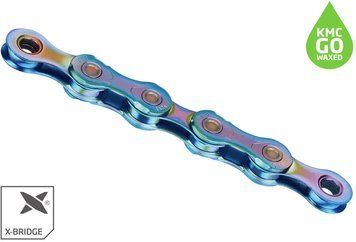 Цепь KMC X11 NPNP Waxed Chain 1/2"x11/128, Aurora Blue 118 линков CHA-02-20 фото у BIKE MARKET