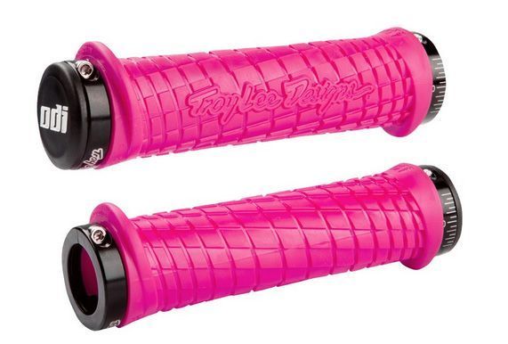 Грипсы ODI Troy Lee Designs Signature MTB Lock-On Bonus Pack Pink w/ Black Clamps (розовые с черными замками) D30TLP-B фото у BIKE MARKET