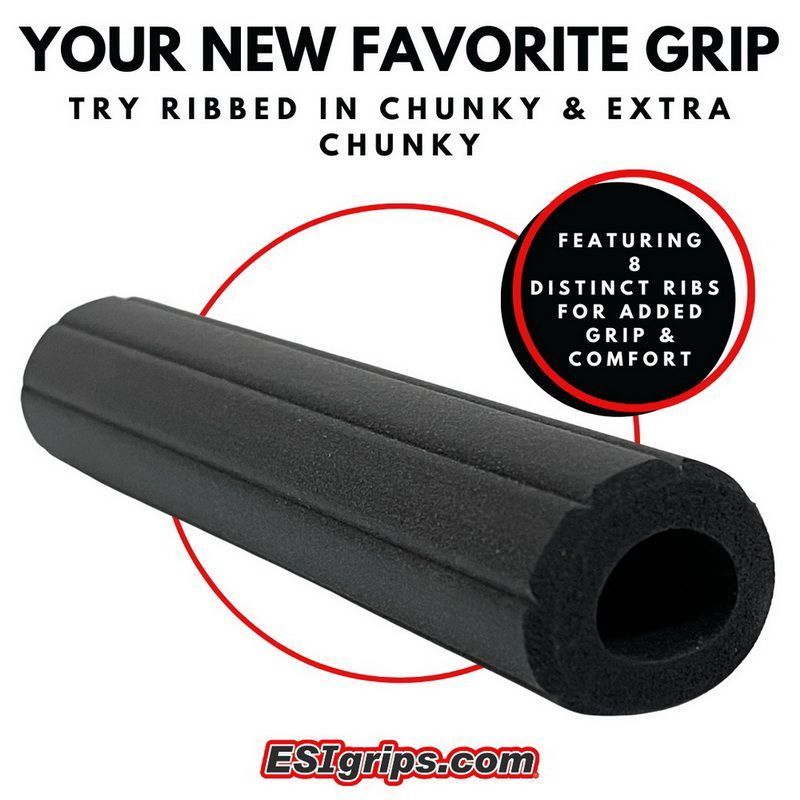 Гріпси ESI Ribbed Extra Chunky Red Silicone Bicycle Grips RBXCR фото у BIKE MARKET