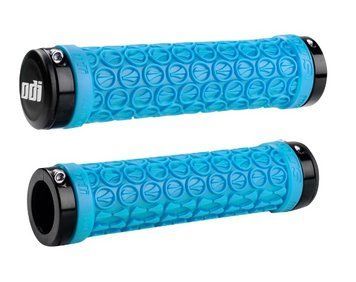 Грипсы ODI SDG MTB Lock-On Bonus Pack Aqua w/Black Clamps, голубые с черными замками D30SDAQ-B фото у BIKE MARKET