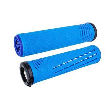 Грипси ODI CF Grip v2.1 Lock-On Blue / White F35CFUW-B фото у BIKE MARKET