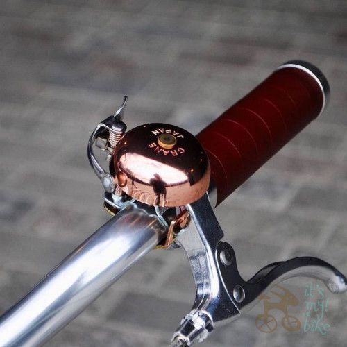 Звонок MINI SUZU CRANE, Copper, 45мм латунь, скоба CR-MSZSB-CO фото у BIKE MARKET