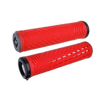 Грипси ODI CF Grip v2.1 Lock-On Red / White F35CFRW-B фото у BIKE MARKET
