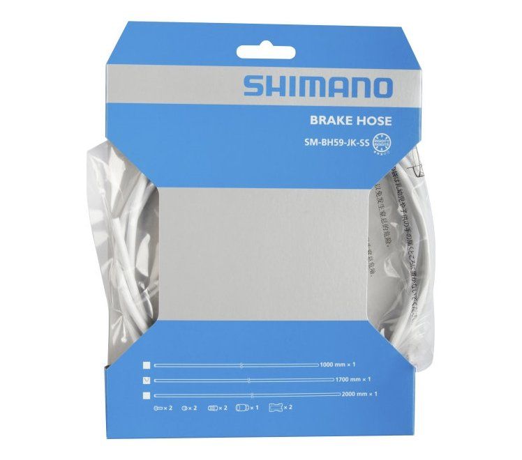 Гидролиния SHIMANO SM-BH59 для диск. тормоза, 1700мм с комплектом соединений Белый ESMBH59JKW170 фото у BIKE MARKET