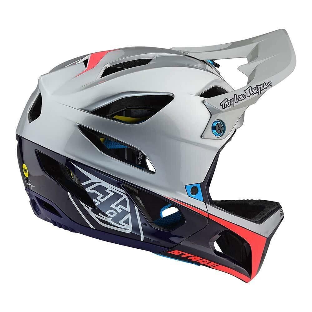 Вело шолом TLD Stage Mips Helmet Race, розмір M/L, Сріблястий/Синій 115677003 фото у BIKE MARKET