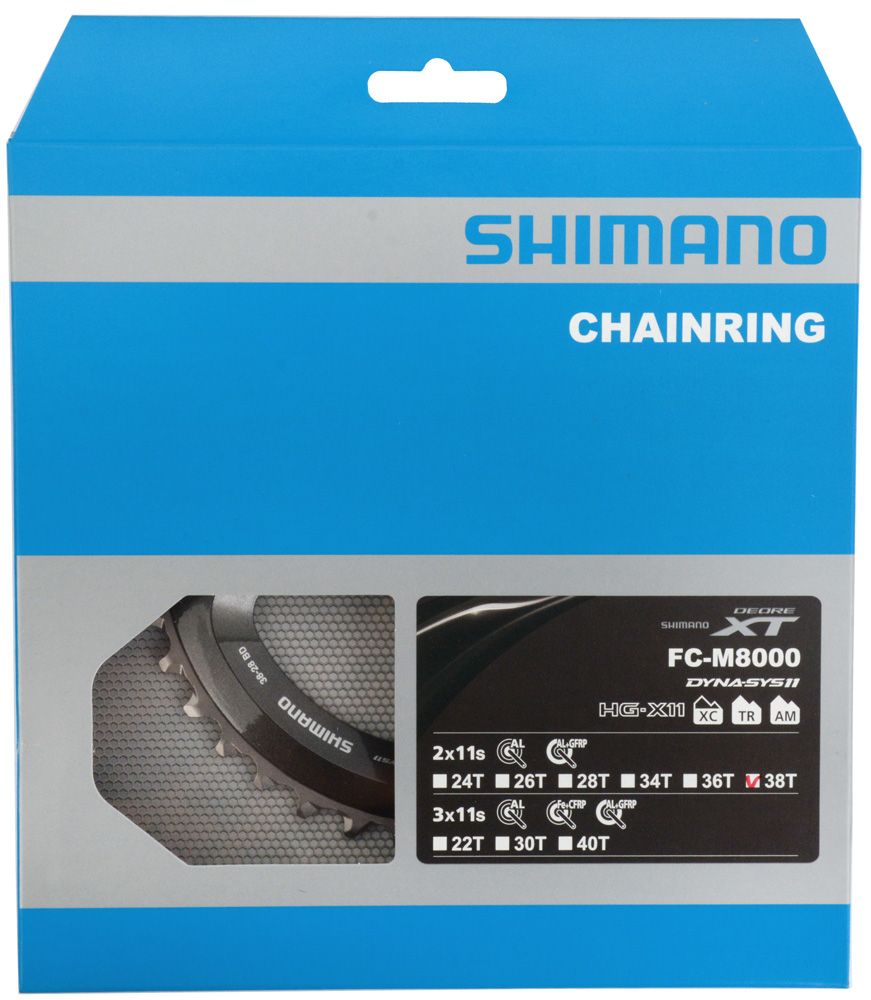 Зірка шатунів Shimano FC-M8000 DEORE XT 38 зуб.-BD для 38-28T Y1RL98090 фото у BIKE MARKET