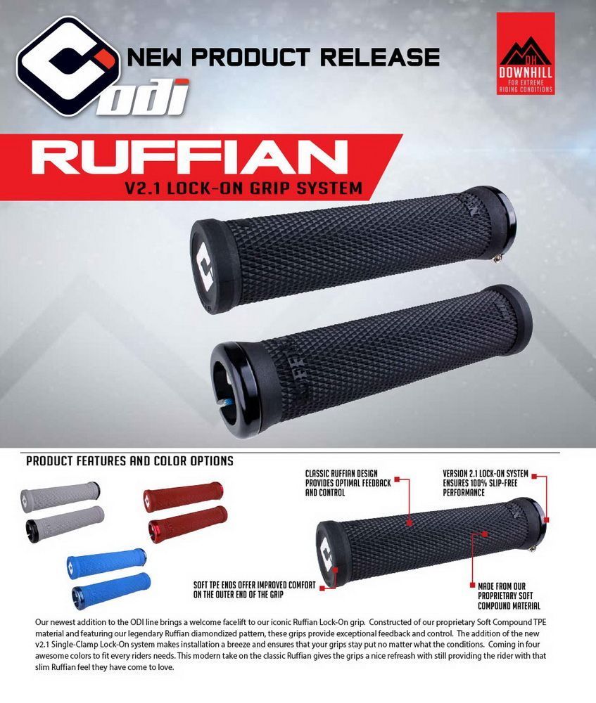 Грипси ODI Ruffian v2.1 Lock-On MTB 135mm Purple D33RFPR-PR фото у BIKE MARKET