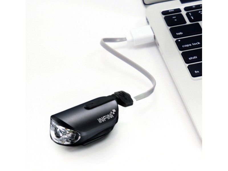 Свет передний INFINI OLLEY 4 функции, USB Черный 455063 фото у BIKE MARKET