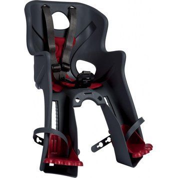 Сидіння переднє Bellelli Rabbit Handlefix до 15кг, сіре з червоною підкладкою SAD-25-90 фото у BIKE MARKET