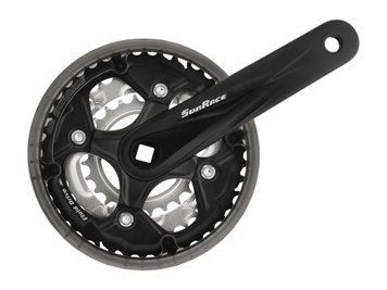 Шатуны SUN RACE FCM500 24/34/42T CG (защита цепи), под квадрат, L170мм, чёрно-серебристый CHW-85-61 фото у BIKE MARKET